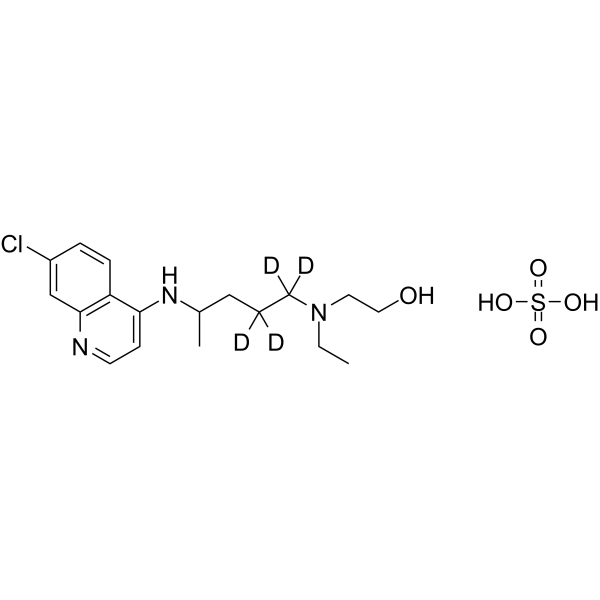 Hydroxychloroquine-d4-1 sulfate (hydroxychloroquine d4 (sulfate) (deuterium on the alkyl group)) 121